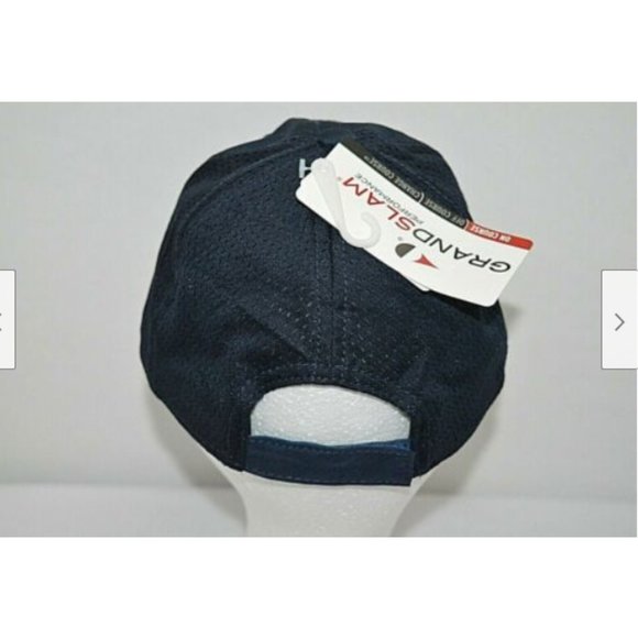 NWT Grand Slam Performance Mesh Golf Hat Navy - Picture 4 of 8